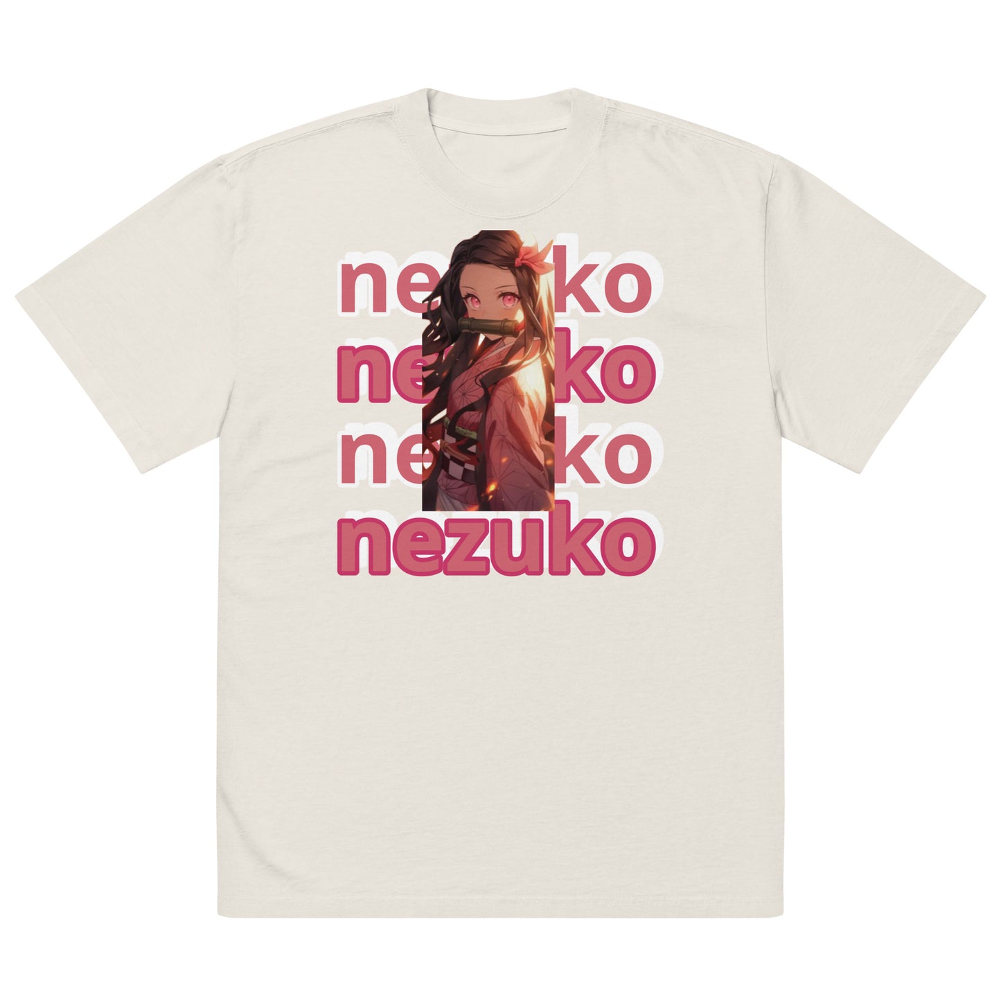 Oversized faded nezuko tshirt